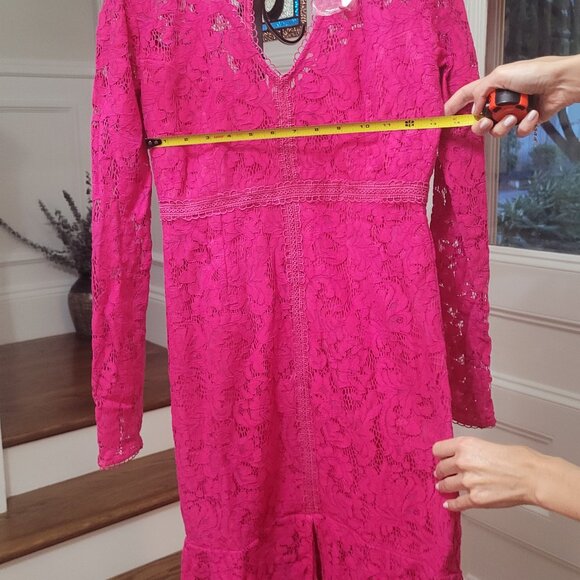 NEW Lace Midi Dress. Fuchsia. Size 2. - Picture 8 of 16